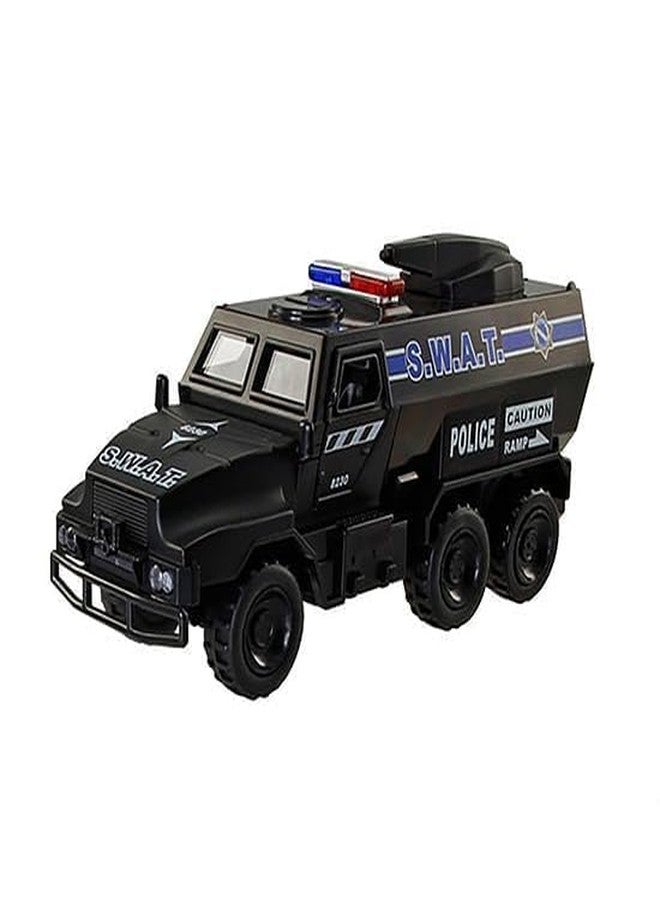 Oupstrive 1:32 Militaray Truck Metal Toy Car Model Pull Back Vehicles Model Car with Sound and Light for Kids Friction Power Toy Trucks Perfect for 3+ Years Old Boys and Girls (Militaray Truck) - Image 1